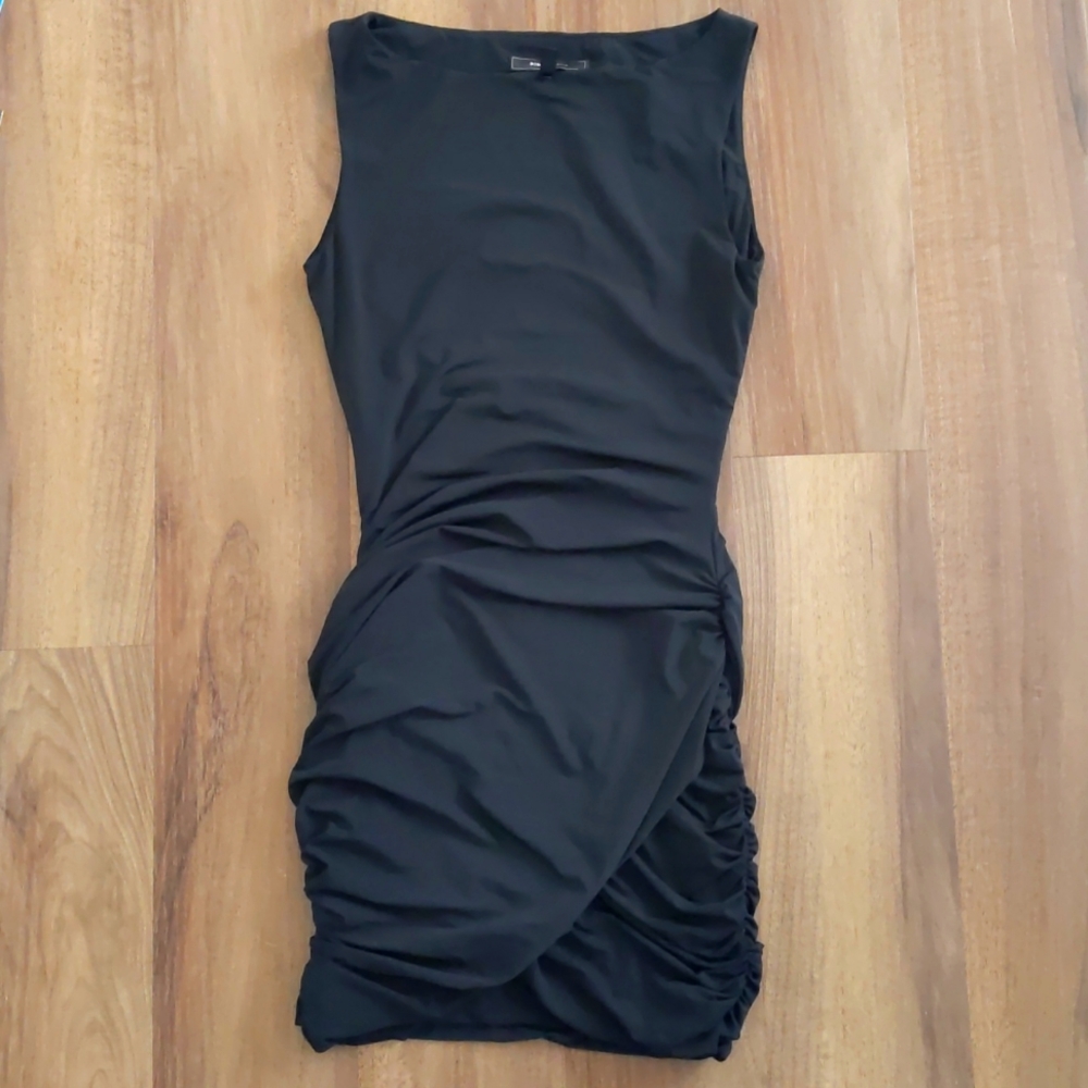 BCBG Maxazria black mini jersey dress